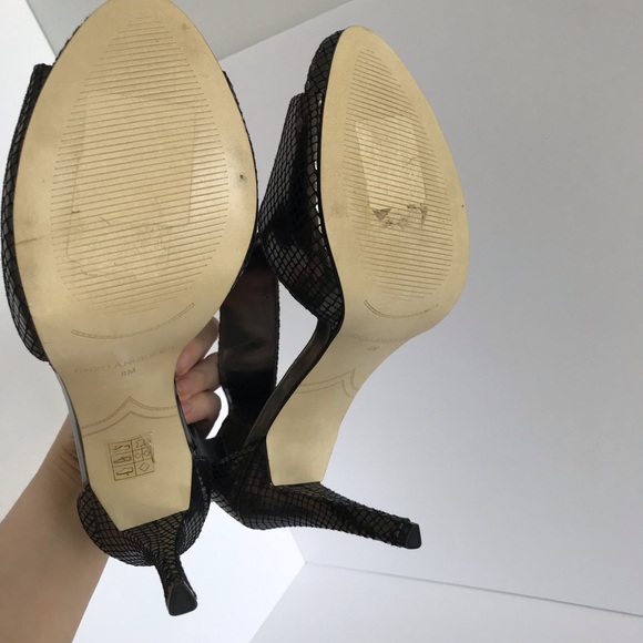 Enzo Angiolini Pewter Silver Zipper Croc Bootie Sandals - Picture 12 of 15